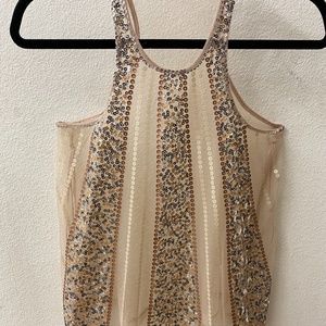ROMEO JULIET/ sheer sequence tank top
